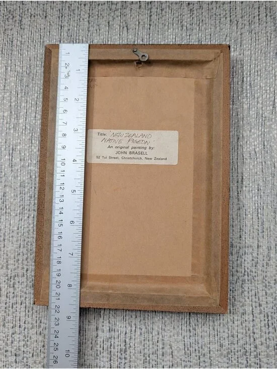 Vintage Framed NZ Pigeon Art John Russell 8.5"x6" Wood Frame bird Rustic Quirky - Picture 11 of 14